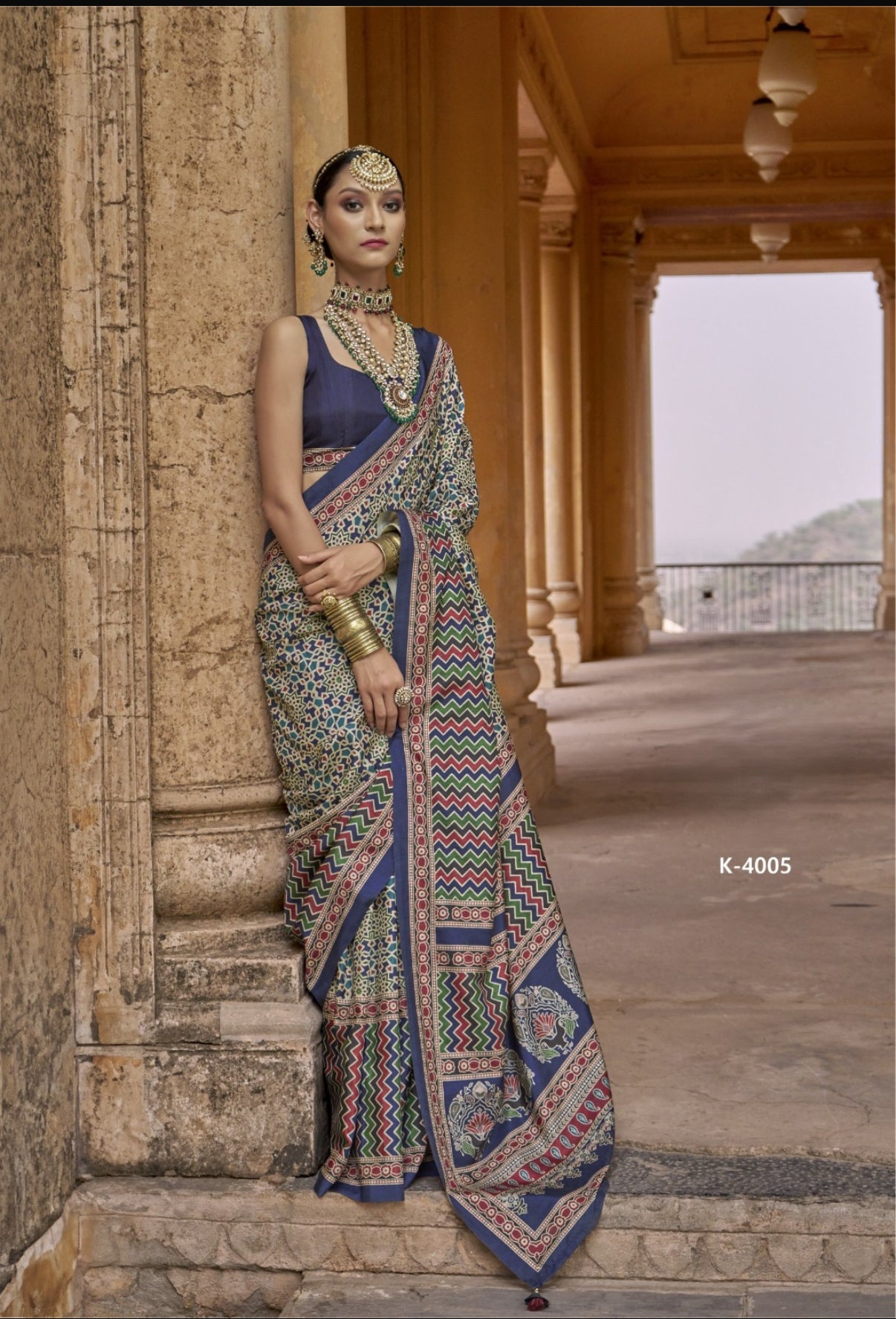 Patola Style Ready-to-Wear Saree