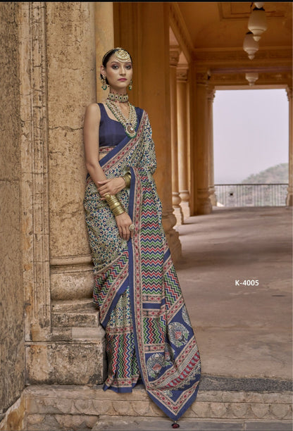 Patola Style Ready-to-Wear Saree