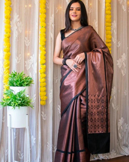Soft Lichi Silk Ready-to-Wear Saree