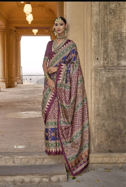Patola Style Ready-to-Wear Saree