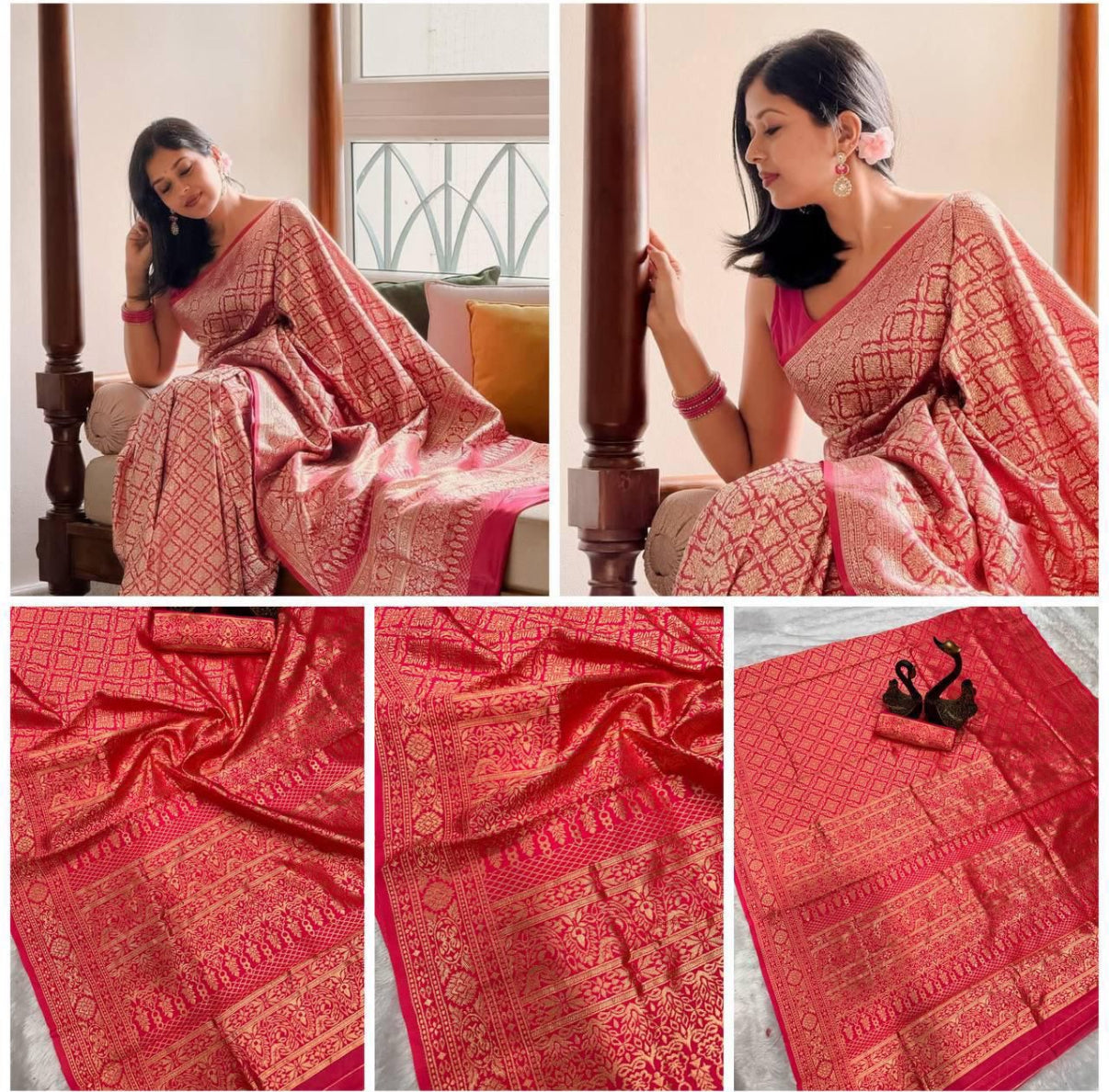 Luxury Lichi Silk Ready Saree – Effortless Drape, Timeless Elegance