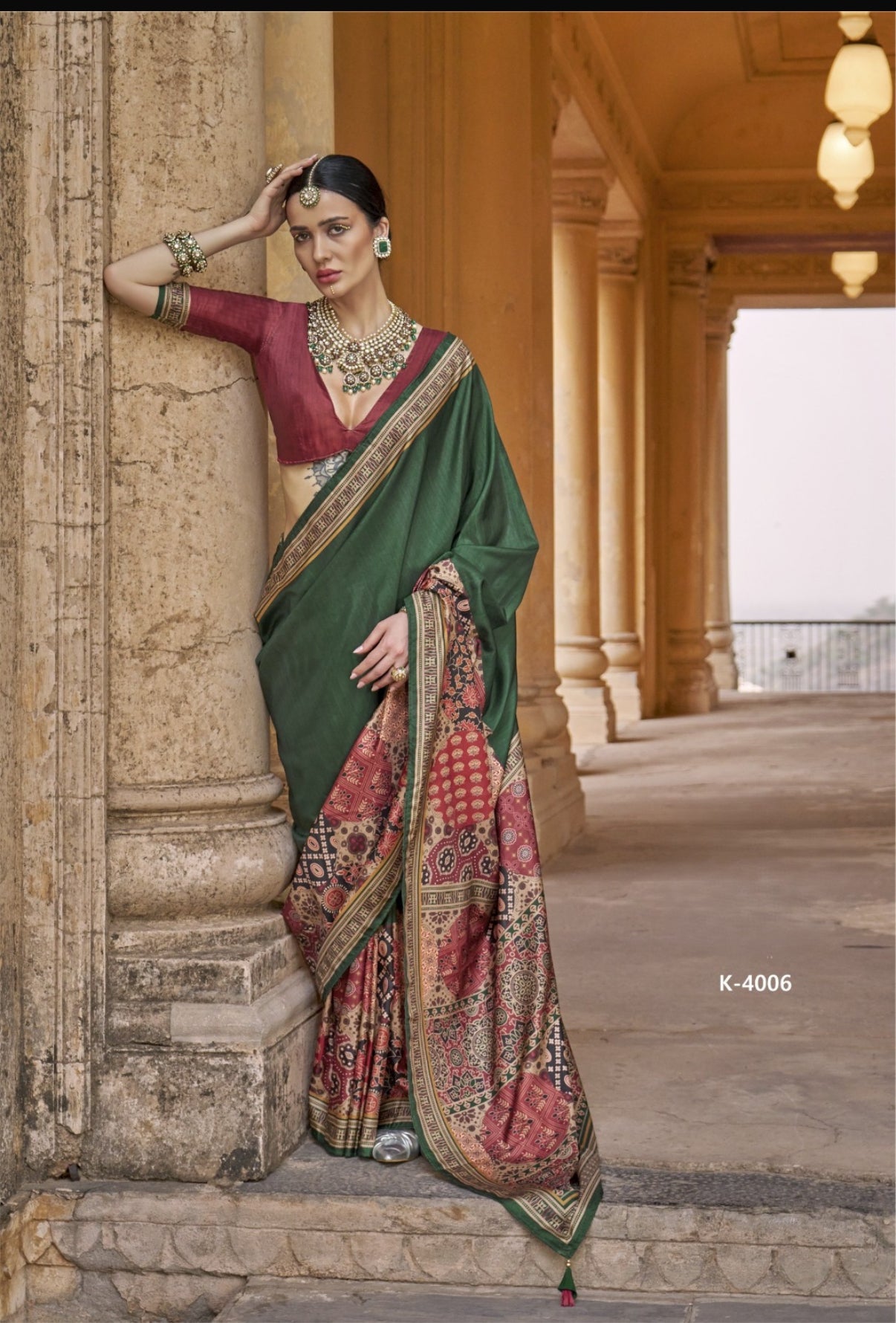 Patola Style Ready-to-Wear Saree