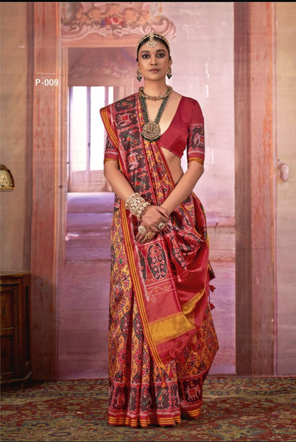 Patola Style Ready-to-Wear Saree